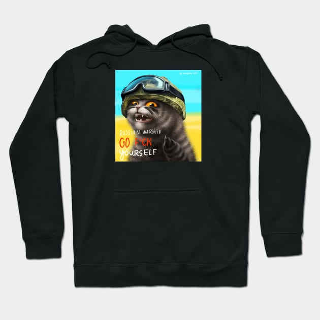 Ukrainian cat warrior Hoodie by Marysha_art